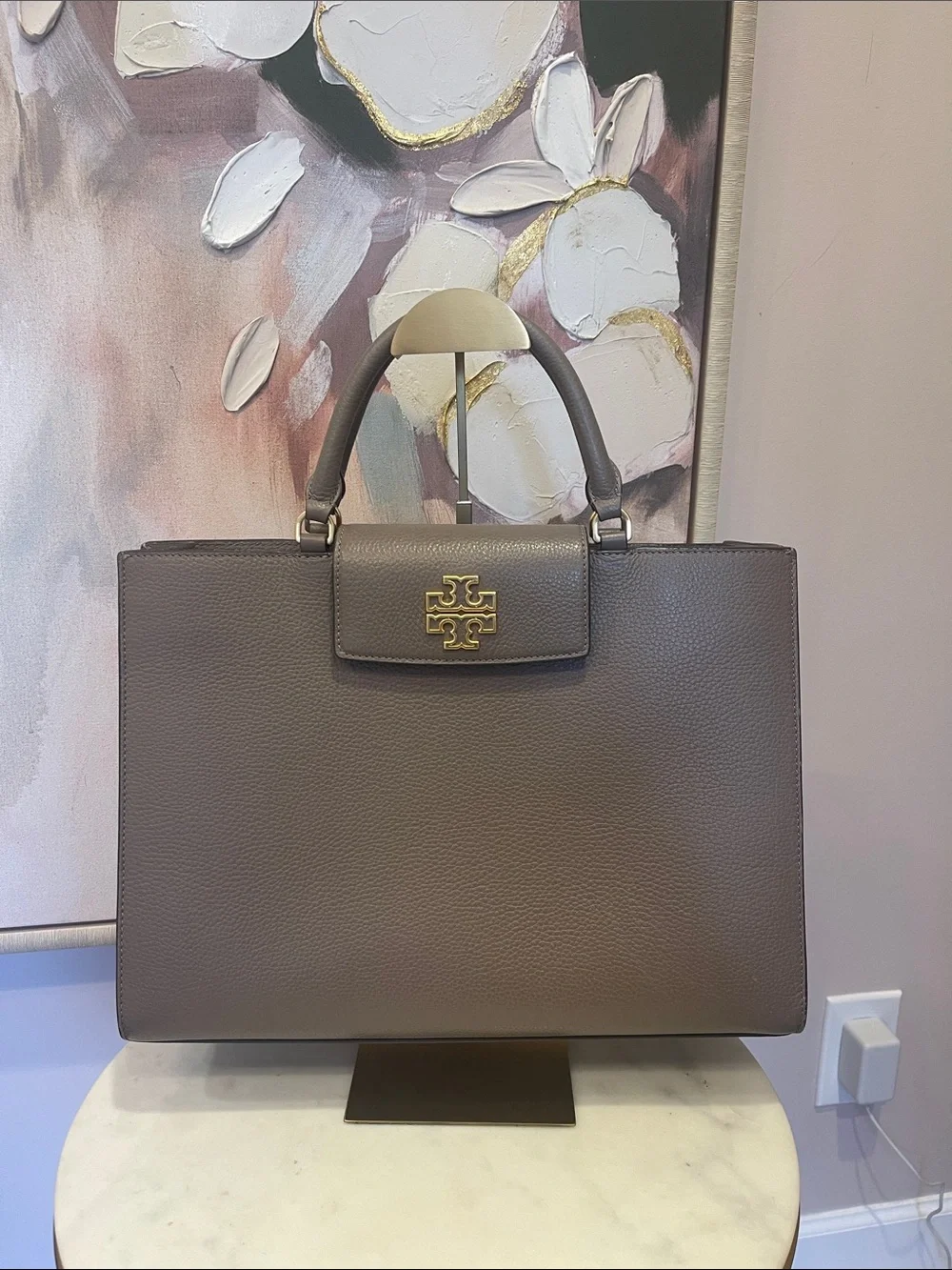 Tory Burch Britten Top-Handle Leather Tote